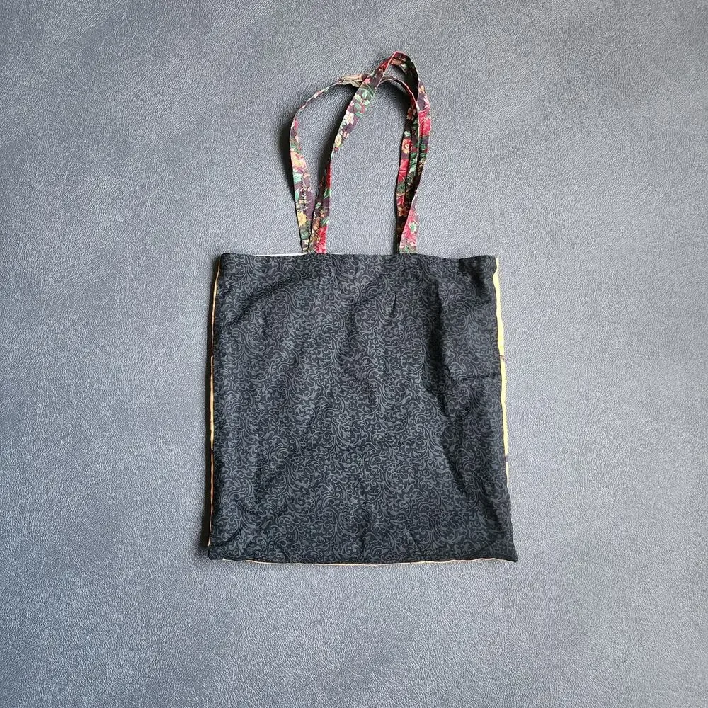 Y2K Abstract Patterned Canvas Tote Hand Bag